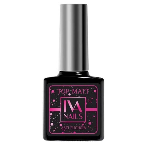 IVA Nails Верхнее покрытие Top Matte, asti fuchsia, 8 мл iva nails верхнее покрытие top flares silver 8 мл