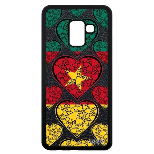 фото Необычный чехол для мобильного // galaxy a8 2018 // "флаг камеруна с сердцем" дизайн государственный, utaupia, цветной