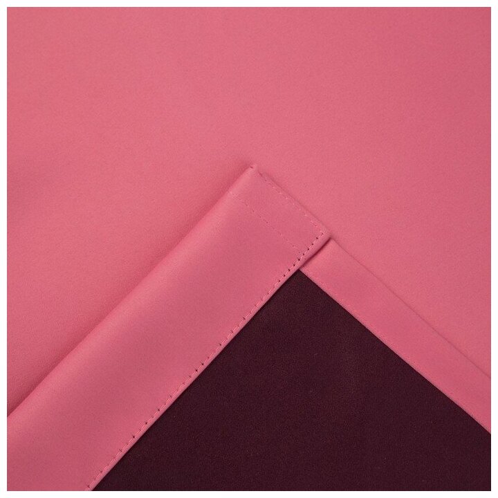 Штора портьерная "Этель" 145×265 см, двусторонний блэкаут, цвет Розовый, пл. 240 г/м2, 100% п/э./В упаковке шт: 1