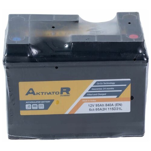 Стартерная аккумуляторная батарея AKTIVATOR Classic 6CT - 95 о.п. яп. ст. (95 Ah, EN 840A)
