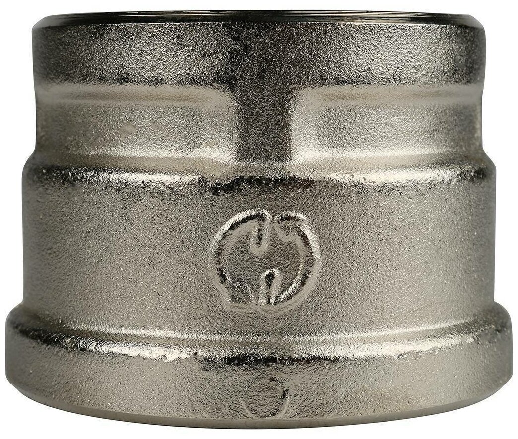Муфта Stout 1 1/2"x1 1/4" внутренняя резьба никелированная латунь - фото №5