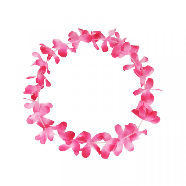Гавайское ожерелье "Двухцветные цветы", цвет розовый