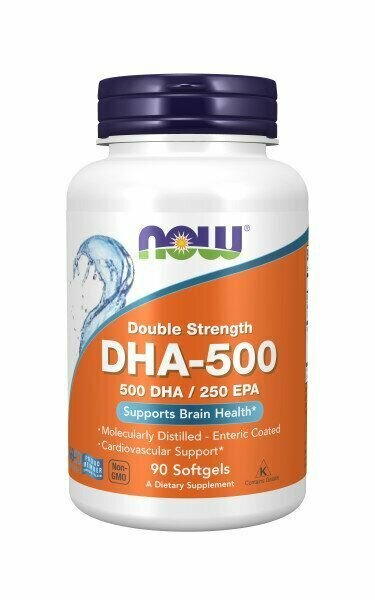 ДГК - 500 "DHA - 500" (капсулы массой 1448 мг), NOW Foods, 90 капсул