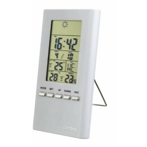 Часы-метеостанция Perfeo Meteo белый время темп влажность датчик уличной темп PF_A4598 69500₽