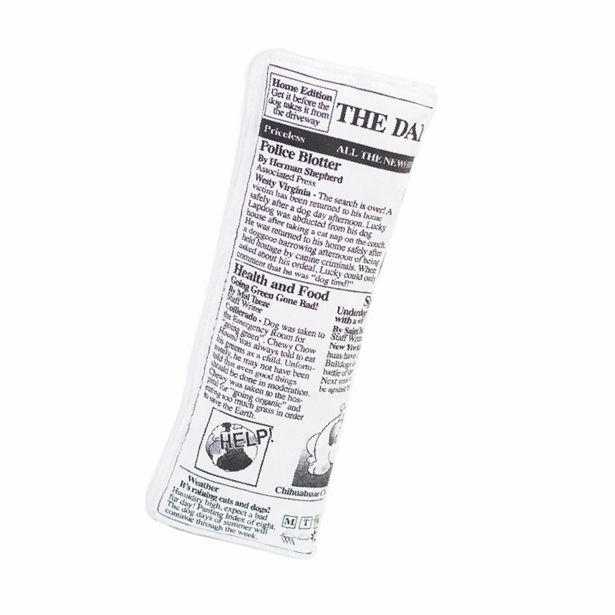 Игрушка для собак текстильная газета с шуршалкой и пищалкой/дрессировка/защита от погрызов, 25 см - фотография № 6