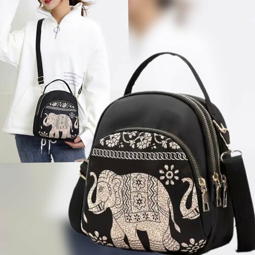 фото Сумка tesoro аксессуары в вашем стиле повседневная, текстиль, нейлон, внутренний карман, черный