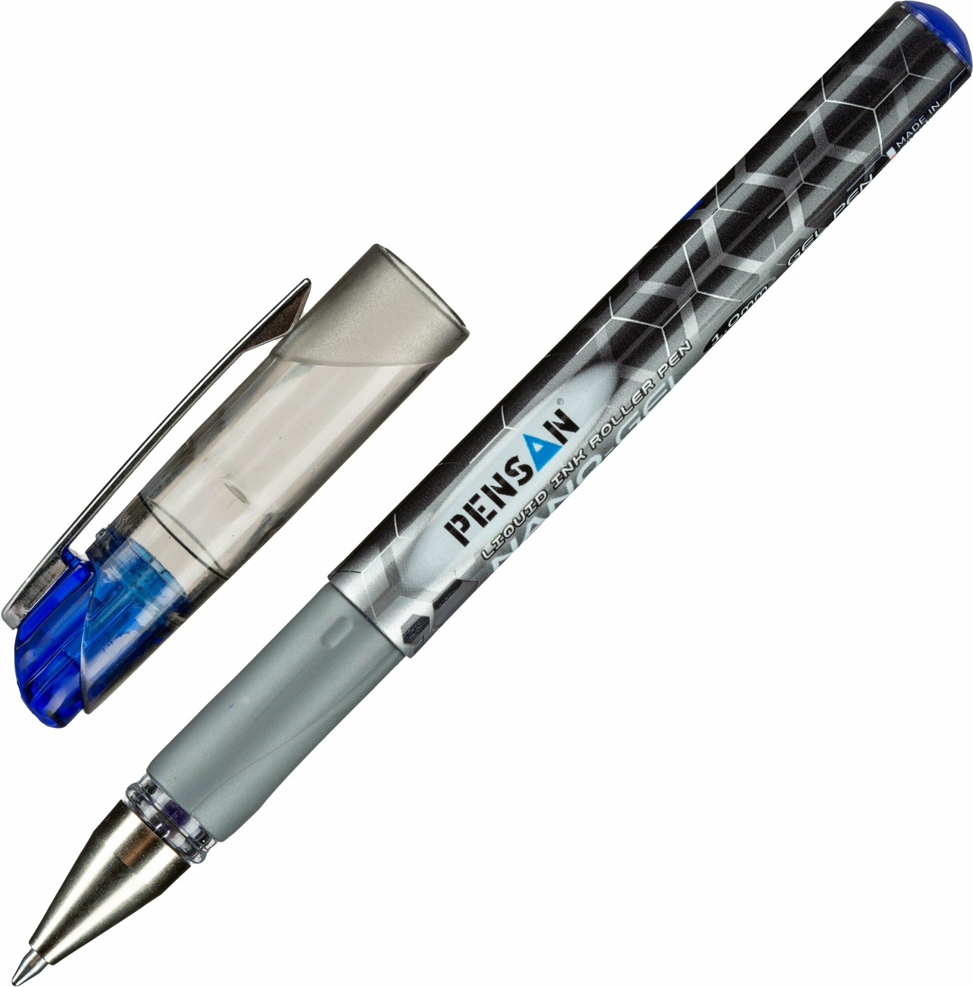 Ручка гелевая Pensan NANO GEL (6020/12BLUE) 0.7мм игловидный пиш. наконечник корпус пластик резин. м - фото №6