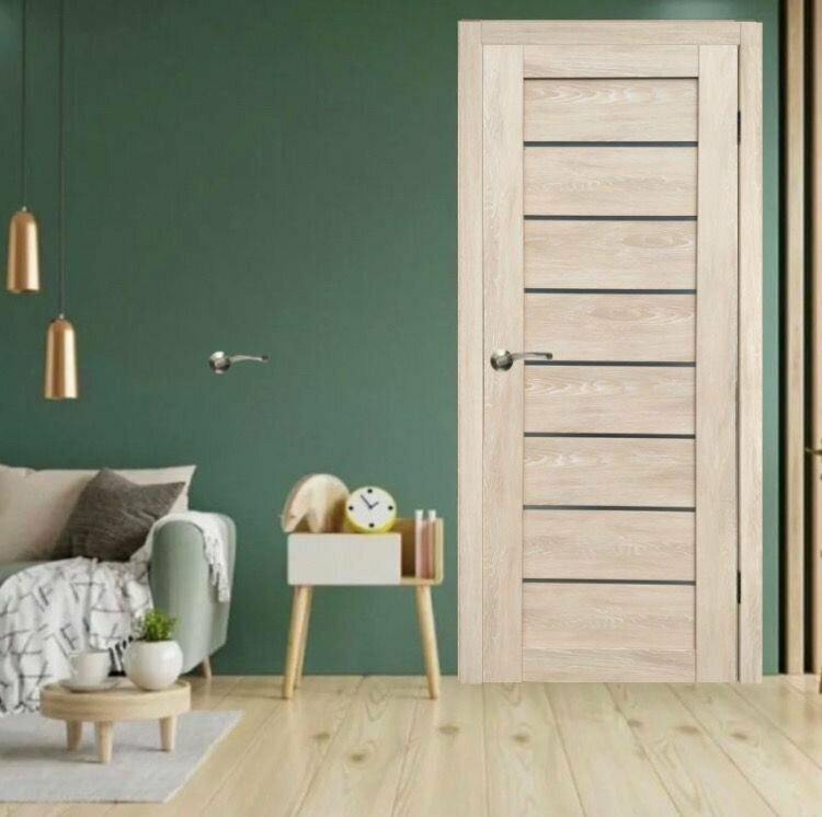 фото Межкомнатная дверь Base 22 Honey Pine 800х2000 матовое стекло (комплект с погонажом)