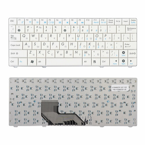клавиатура для ноутбука asus v100462ds1 русская черная Клавиатура для ноутбука Asus Eee PC T91, T91MT белая (версия 2)