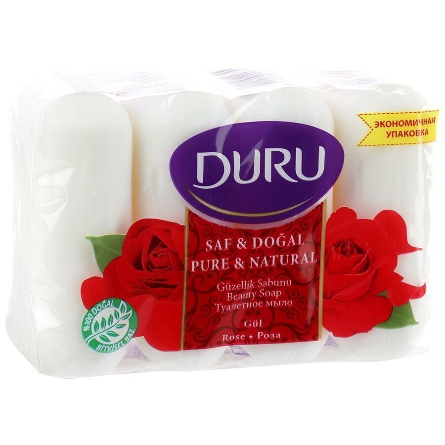 Мыло Duru Pure & Natural Роза 85г*4шт Evyap Sabun - фото №14