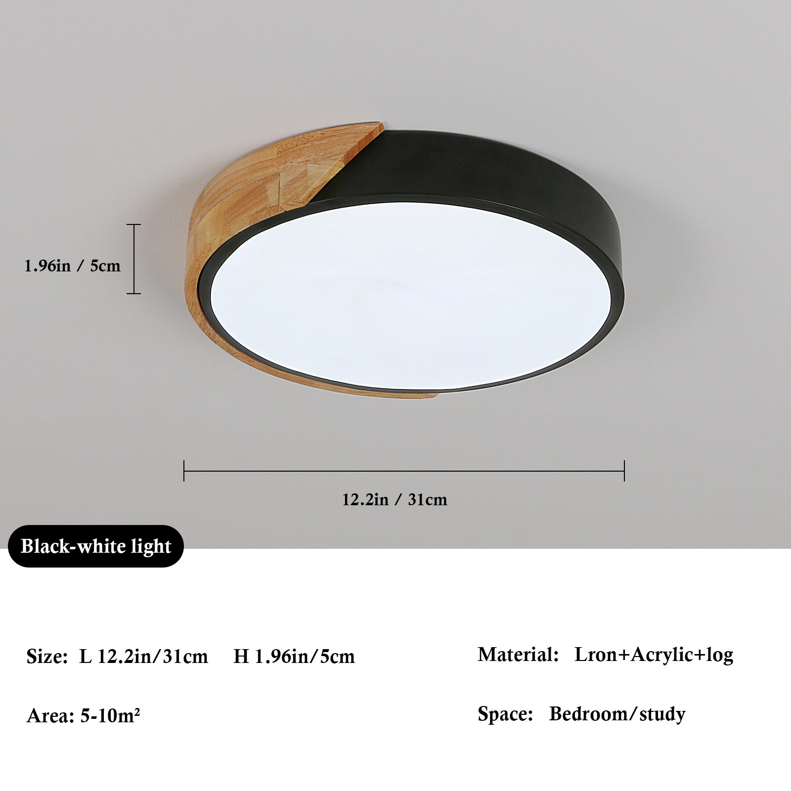 Потолочные лампы, DAXGD, DG306915,18 Вт, черный, холодный белый - фотография № 3
