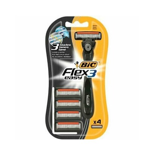 Станок Bic Flex 3 Hybrid с 4 кассетами бритвенный станок luazon 3 лезвия увлажняющая полоска 3 сменные кассеты