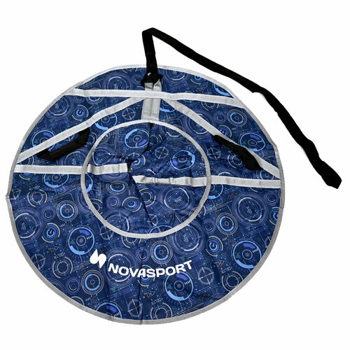 Санки детские надувные ватрушка 90 см NovaSport Тюбинг ткань с рисунком без камеры CH030.090 синий Delta Play