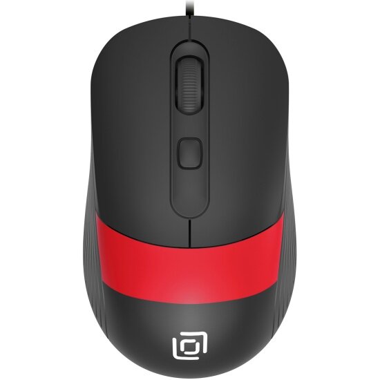 Мышь Оклик 310M черный/красный