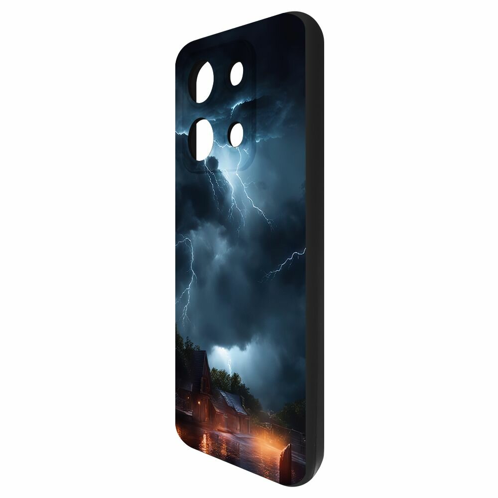 Чехол-накладка Krutoff Soft Case Ночная гроза для INFINIX Note 30 черный — фото 1