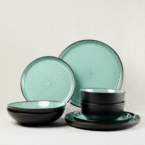 Набор столовой посуды, сервиз обеденный, керамическая посуда для сервировки стола, из 8-ми предметов.