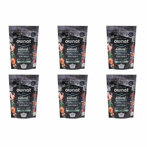 (6 ШТ.) Ownat, Mini, Junior (Ultra) Natural, Low Grain, Сухой корм, для щенков, мелких пород 