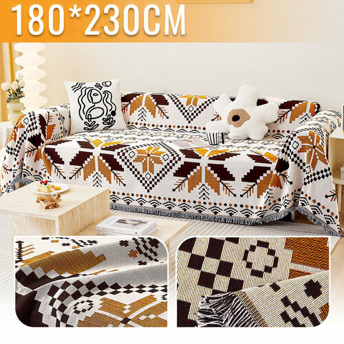 Покрывало на диван плед для пикника пляжное покрывало плед хлопковый полиэстер современное покрывало для дивана в стиле INS с Осенние кленовые листья размер 180X230 2880₽