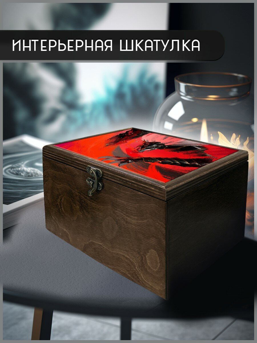 Шкатулка интерьерная для украшений универсальная 22x17x12 см игра Elden ring (Элден Ринг, Маликет, атмосфера, соулс, PC, PS) - 2127
