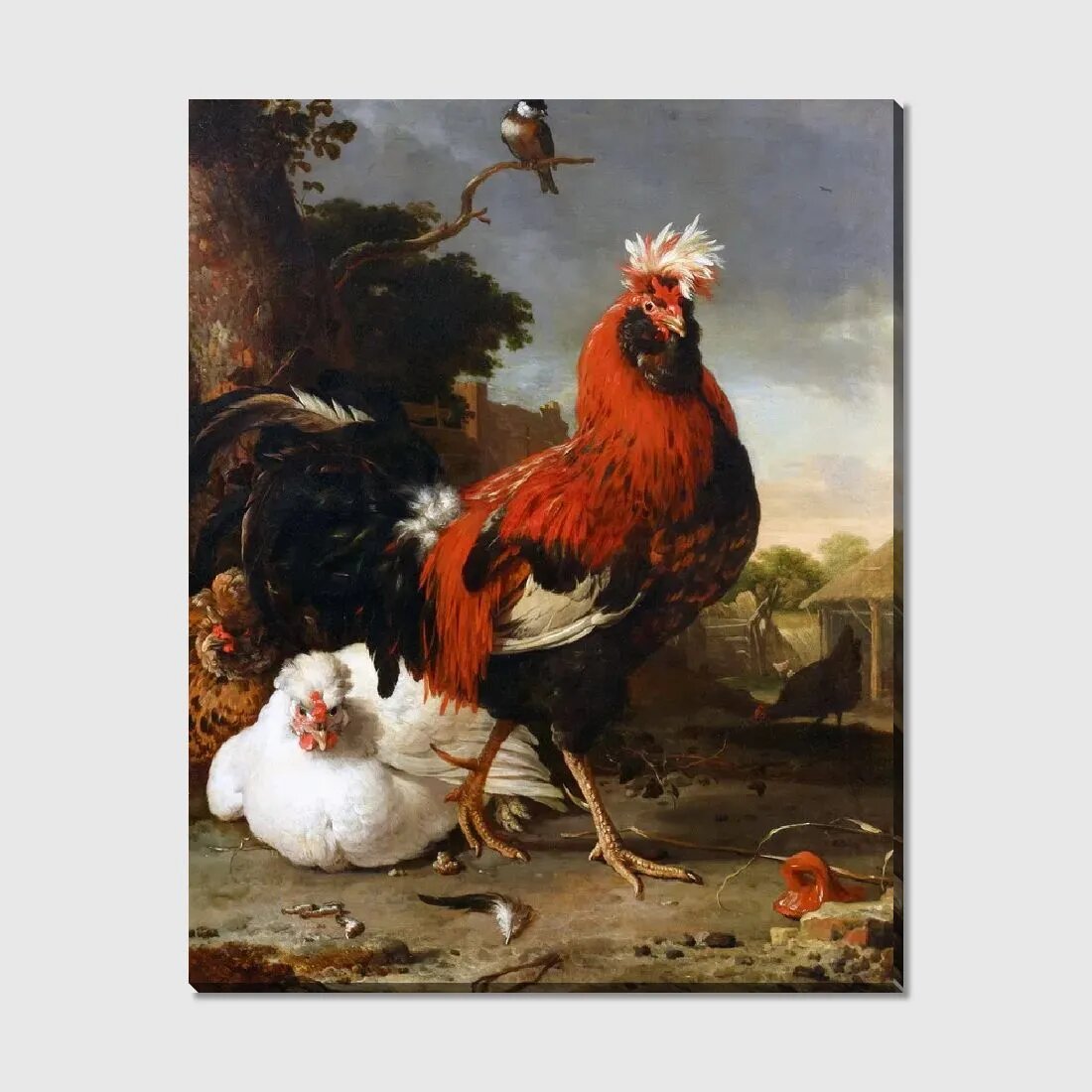 Картина на холсте Курицы (Chickens) №3 Хондекоэтер Мельхиор,