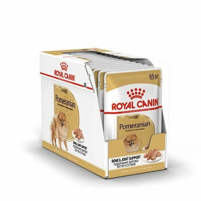 Корм ROYAL CANIN Pomeranian Adult Роял Канин влажный корм для померанского шпица, паштет 12 шт х 85 гр