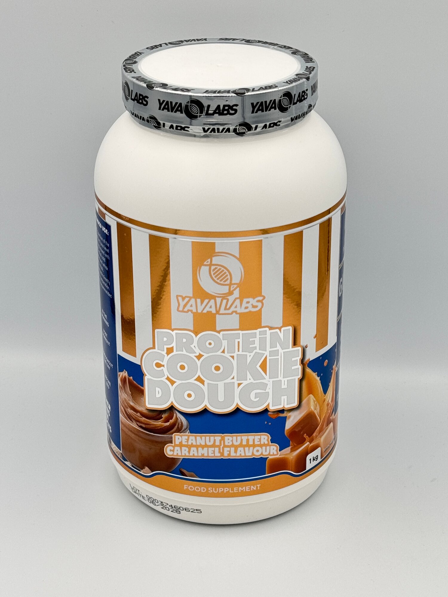 Печенье Yava Labs Cookie Dough, для набора массы, протеин, арахис, карамель, 1кг