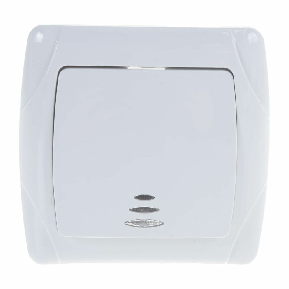 Выключатель 1-кл. СП Маргарита 10А IP20 с подсветкой бел. UNIVersal М0121