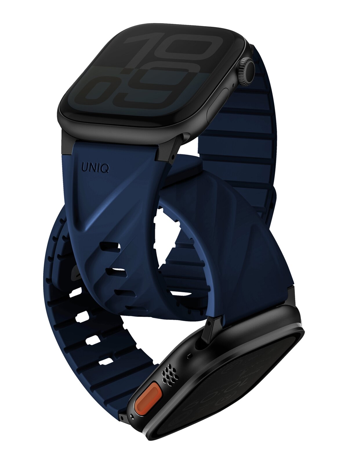 Uniq ремешок для Apple Watch 49-40 мм, FLUO Silicone Rubber, Marine Blue