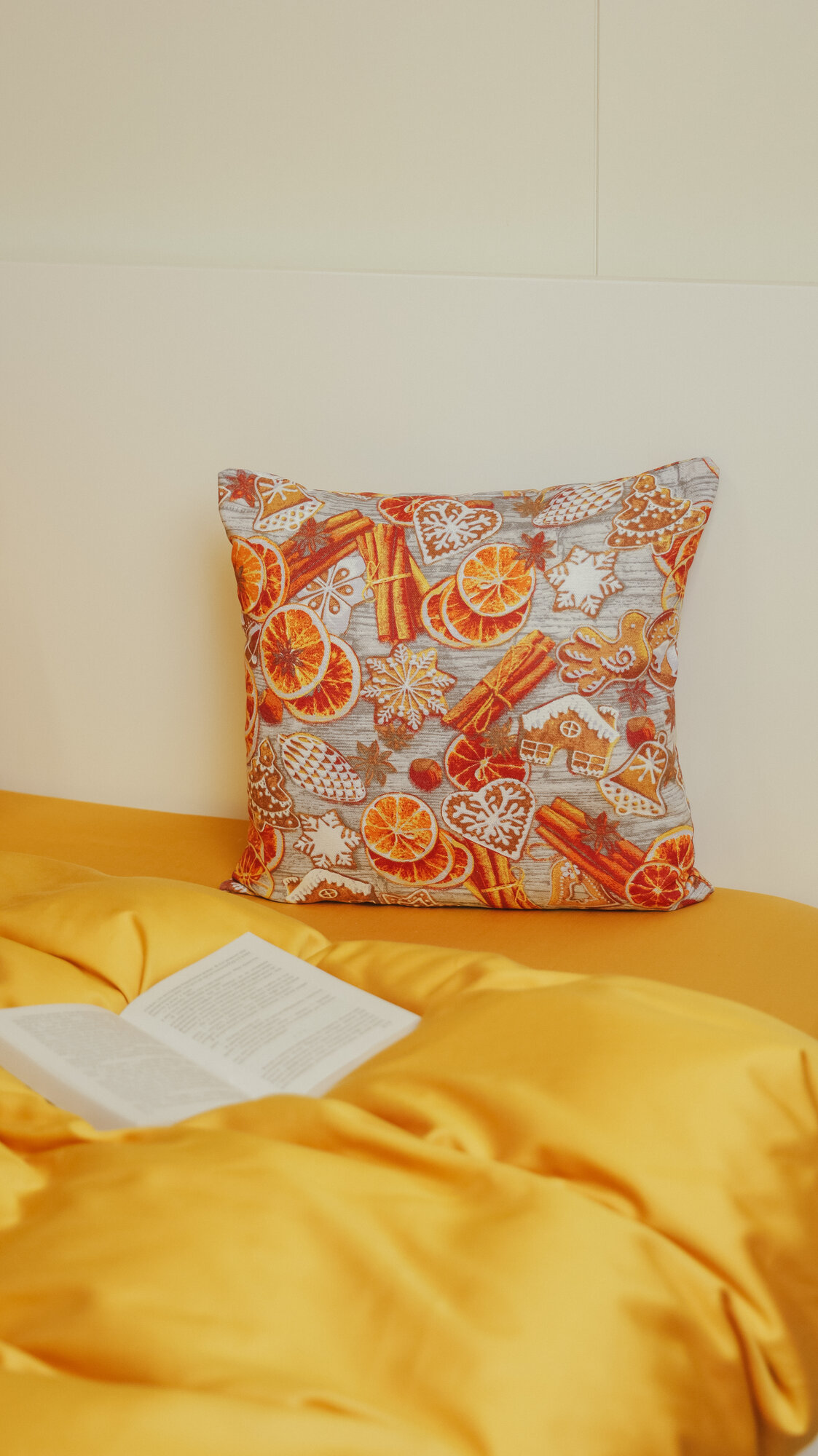 Подушка декоративная 40х40 100% хлопок Новогодняя корица, 23 Линия — фото 1