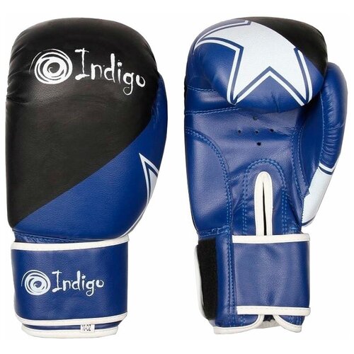 фото Боксерские перчатки indigo ps-505 синий/черный 8 oz