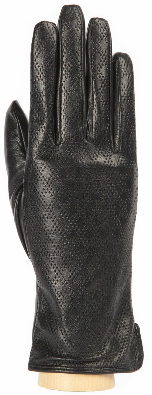 Перчатки Montego демисезонные, натуральная кожа, размер 7, черный