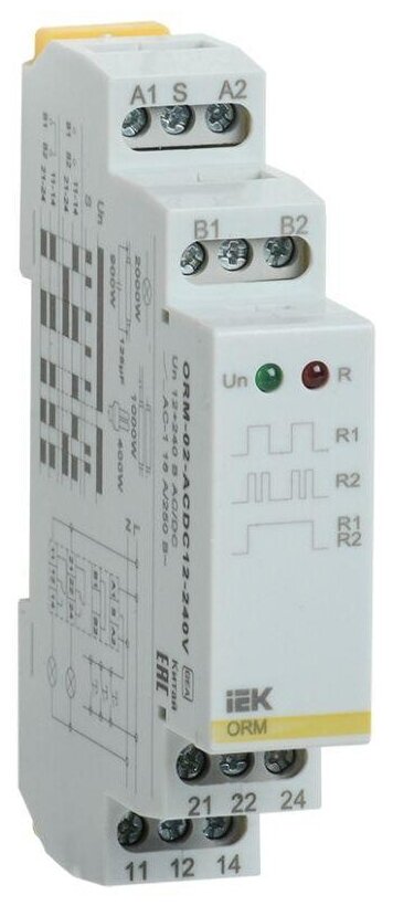 Реле импульсное ORM 2 конт. 12-240В AC/DC, IEK ORM-02-ACDC12-240V (1 шт.)