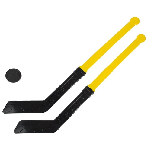 Хоккейный набор Совтехстром (У886) желтый/черный клюшка 2шт 2 шайбы