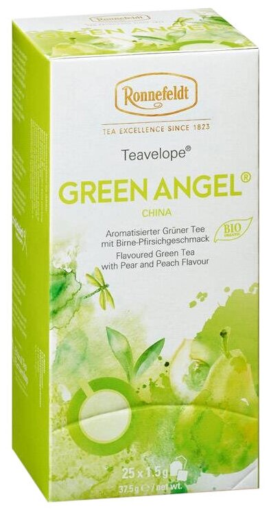 Чай зеленый Ronnefeldt Teavelope Green Angel в пакетиках, 25 пак. - фотография № 1