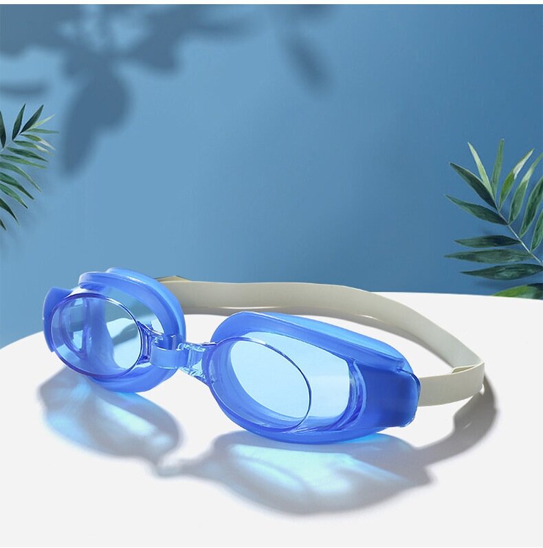 Очки для плавания с затычкой для ушей и зажимом для носа комплект из трех предметов (Голубые)