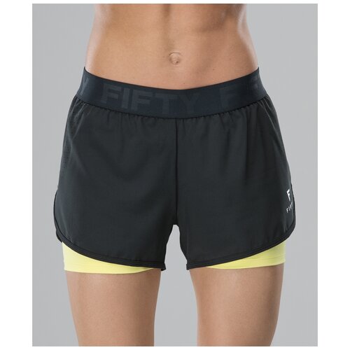 Женские спортивные шорты Fifty Duo Shape Black/yellow Fa-ws-0103-byl, черный/желтый размер M