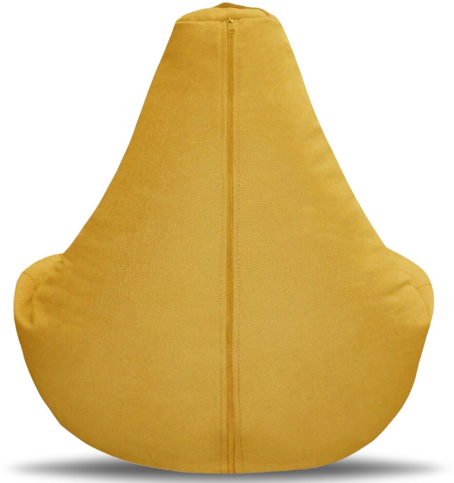 Кресло-мешок Груша, MyPuff,размер XXXХL-Комфорт, мебельный велюр, желтый - фотография № 3