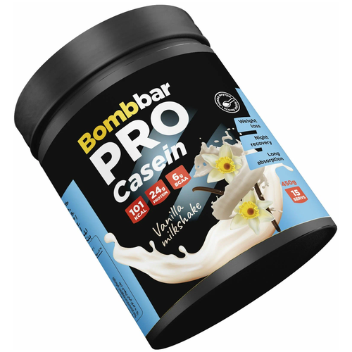 Bombbar Pro Casein (450 гр) (ванильный милкшейк) протеин bombbar pro casein 900 гр клубничный милкшейк