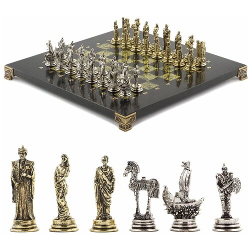 Шахматы подарочные Троянская война 28х28 см из змеевика 120753 шахматы троянская война 28х28 см из креноида 120749