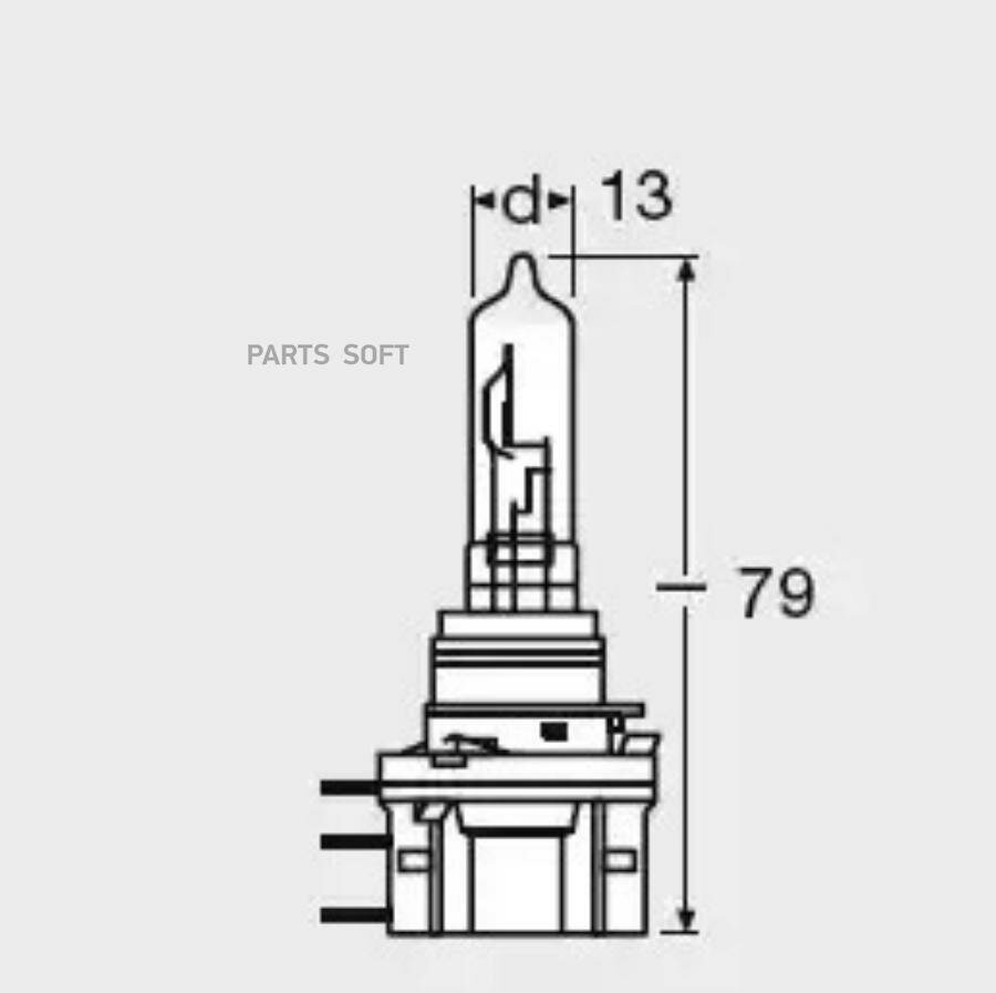 Лампа 12v h15 15/55w pgj23t-1 osram original line 1 шт. картон 64176