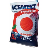 Реагент антигололедный ICEMELT 25 кг, Power, до -31 °C, хлористый кальций, ингибитор коррозии, мешок