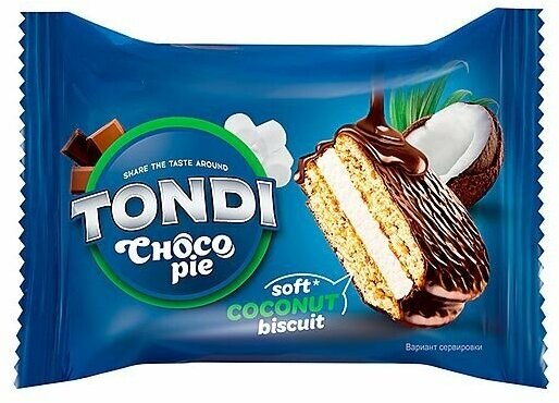 Tondi, печенье choco Pie, кокосовый, (коробка 2,13 кг)