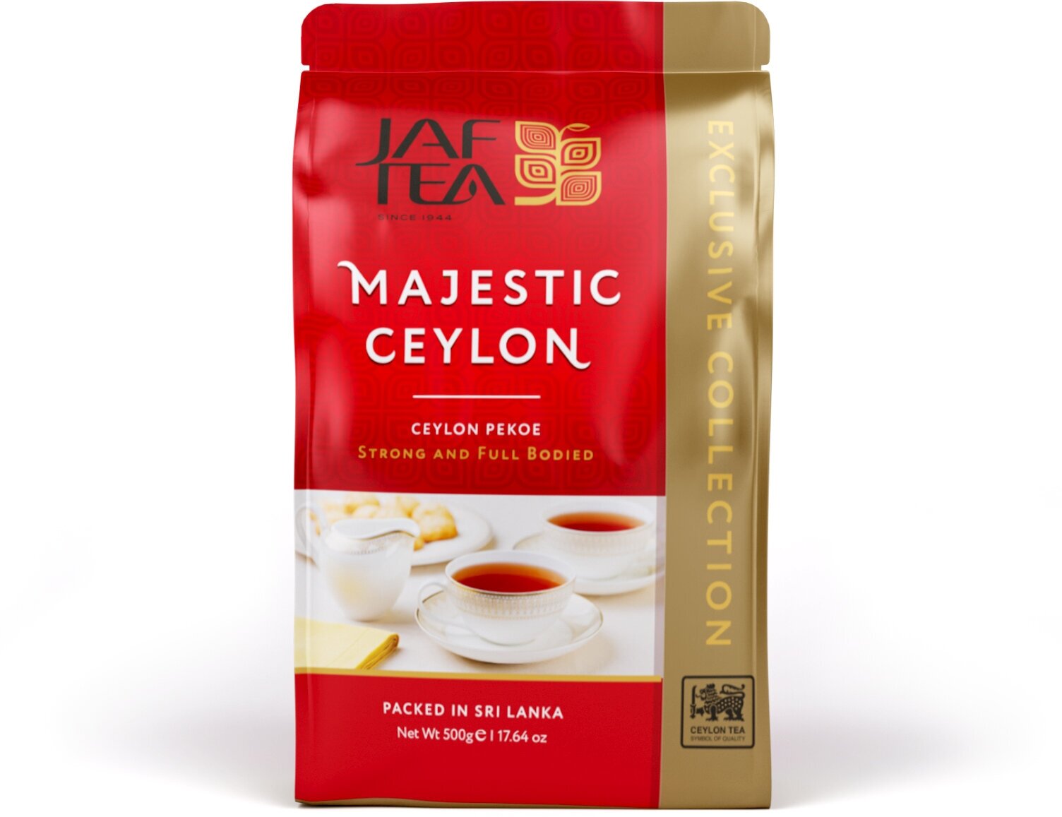 Чай чёрный JAF TEA Majestic Ceylon листовой, сорт Pekoe, 500 г. в мягкой упаковке