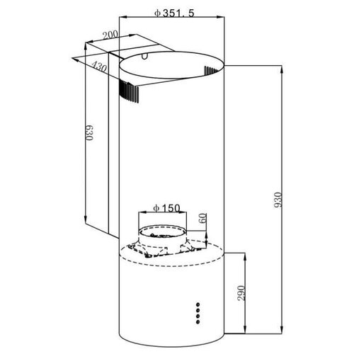 Вытяжка каминная Maunfeld Lee Wall 35 черный 2738200₽