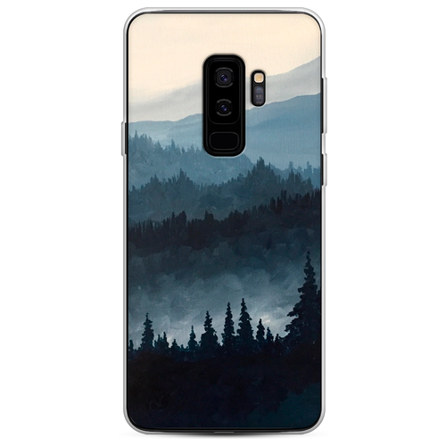 Силиконовый чехол на Samsung Galaxy S9 + / Самсунг Галакси С9 Плюс Туманные горы пластиковый чехол горы в тумане черно белый на samsung galaxy s9 самсунг галакси с9 плюс