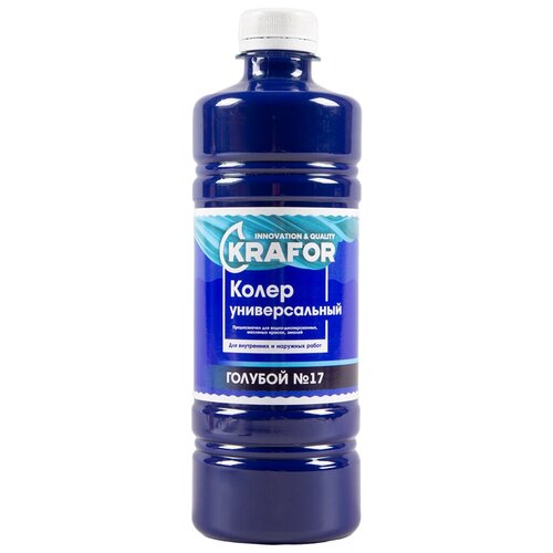Колеровочная краска Krafor универсальный, №17 голубой, 0.45 л