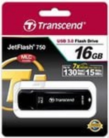 Флеш Диск Transcend 16Gb Jetflash 750 TS16GJF750K USB3.0 черный