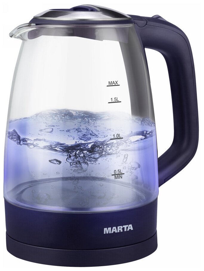 MARTA MT-1097 темный топаз чайник стеклянный