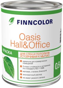 <b>Краска</b> водно-дисперсионная FINNCOLOR Oasis Hall&Office влагостойкая <b>моющаяся</b> глубокоматовая Устойчив