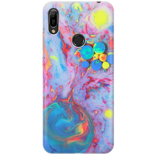 фото Силиконовый чехол на huawei y6 (2019) / y6 prime (2019) / honor 8a / 8a pro / хонор 8а / хонор 8а про / хуавей у6 2019 / хуавей у6 прайм 2019 с принтом "серо-голубые краски" re:pa